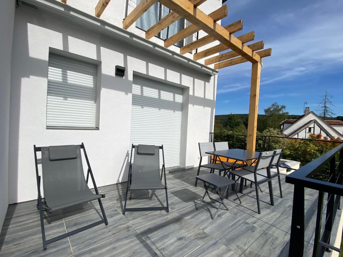 La Villa Perchee Calme, Sauna, Parking Prive Saint-Prix  ภายนอก รูปภาพ
